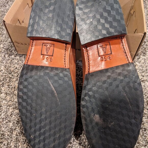 Adelante Shoe Handmade Custom - Classic Tan Leather Loafers - Slip on SZ 8.5 D - Picture 5 of 8